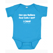 Infant Can You Believe Bodysuit with Creme Lettering